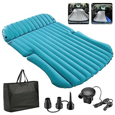 KMZ SUV Air Mattress Double-Sided Car Mattress Camping Bed Inflatable Bed with Electric Pump for SUV Trunk and Rear Seat - Gray and Blue (Without Pillows) - Image 9