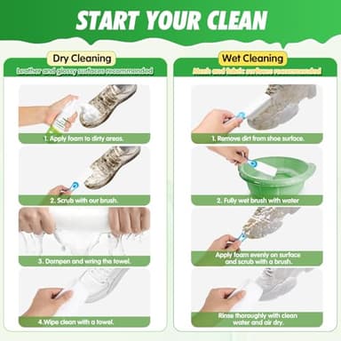 GLOWPOINT White Shoe Cleaner Foam – 6.76 oz Sneaker Cleaning Kit with Brush & Towel – Foam Shoe Cleaner for White Sneakers, PU Leather, Mesh & Fabric - Image 6