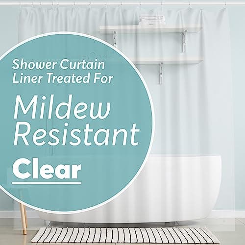 BigFoot Clear Shower Curtain Liner - 72x72 Odorless Plastic with Magnets, Washable Long Bathroom Curtain - Premium PEVA Waterproof Bath Shower Liner, Rust-Proof Bathroom Essentials - Image 1