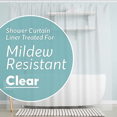 BigFoot Clear Shower Curtain Liner - 72x72 Odorless Plastic with Magnets, Washable Long Bathroom Curtain - Premium PEVA Waterproof Bath Shower Liner, Rust-Proof Bathroom Essentials - Image 1