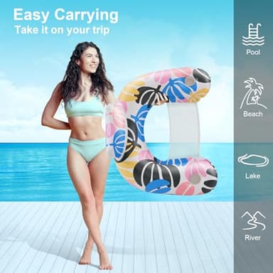 ANNIL【2 Pack】 Adult Inflatable Pool Floats Chair, Water Leisure Inflatable Floating Chair,Drink Holder, Ergonomic Headrest,Pool Floaties for Adults Swimming Pool Party, Summer Water Fun - Image 5