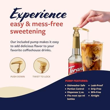 Torani Coffee Syrup, Vanilla Flavored Syrup for Drinks, Pump Included, 25.4 Fl Oz - Image 5