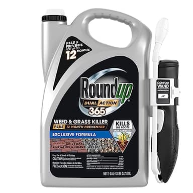 Roundup Dual Action 365 Weed & Grass Killer Plus 12 Month Preventer with Comfort Wand, Kills & Prevents for up to 1 Year, 1 gal. - Image 1
