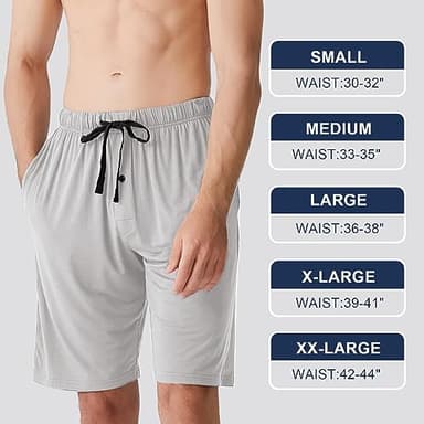 Men's Pajama bottoms Lounge Sleep Shorts Soft Comfortable Breathable Pajamas Shorts with Pockets 2 Pack, XXX-Large - Image 6