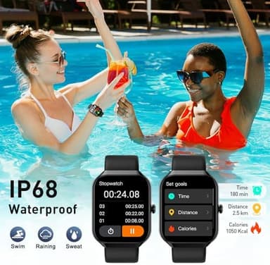 Smart Watch(Answer/Make Call), 1.96" HD Smartwatch for Men Women, 2025 Fitness Watch with 110+ Sport Modes/Heart Rate/Sleep Monitor/Pedometer, IP68 Waterproof Fitness Activity Tracker for Android iOS - Image 8