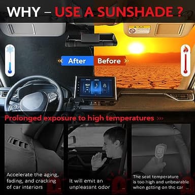 KAYZT Windshield Sun Shade for 2022-2025 2026 Kia EV6 Foldable Sunshade Front Window Custom Fit Car Accessories - Image 3