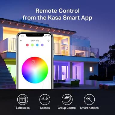 Kasa Smart Light Bulbs, Full Color Changing Dimmable Smart WiFi Bulbs Compatible with Alexa and Google Home, A19, 9W 800 Lumens,2.4Ghz only, No Hub Required, 4 Count (Pack of 1), Multicolor (KL125P4) - Image 8