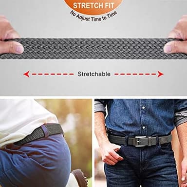 BULLIANT Belt for Men 2Pack,Mens Gift Stretch Braided Web Belt Elastic for Casual Golf Jeans,1 3/8" - Image 8