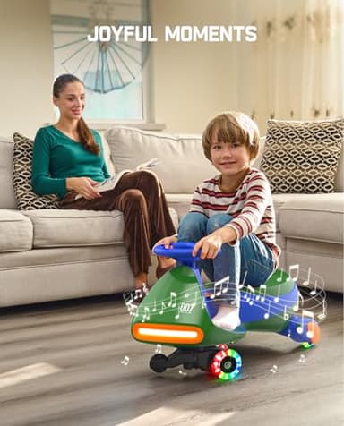 FanttikRide N7 Pro Electric Wiggle Car with Pedal, Rechargeable Battery, CyberWiggle, 2 in 1 Swing Car, 2 Speed, Anti-Rollover, Flashing Wheels, Bluetooth, for Ages 3 and Up, 150 Lbs, Green - Image 5