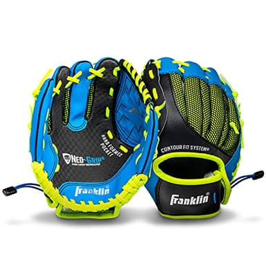 Franklin Sports Teeball/Baseball Glove - Left and Right Handed Youth Fielding Glove - Neo-Grip - Synthetic Leather - 9.0 Inch Left Hand Throw - Ready To Play Glove - Blue - Image 2
