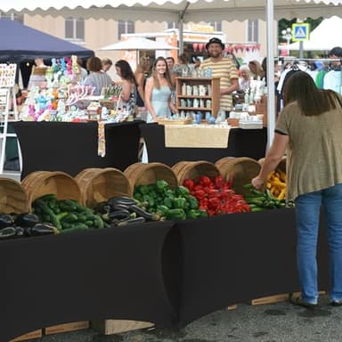 Enjoyidea Spandex Table Cover for 6 foot Rectangle Tables-6 Pack Fitted Stretch Black Tablecloth-Elastic 6ft Folding Tablecloths for Party, Vendor Booth Display, Banquet Buffet Event, Craft Trade Show - Image 3