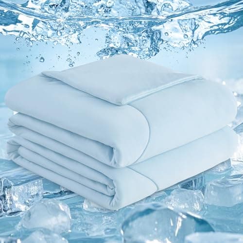 PHF Cooling Comforter King for Hot Sleepers, Soft Double Side Cooling Blanket for Night Sweats Absorbs Body Heat, Q-Max>0.5 Arc-Chill Cool Lightweight Summer Cold Comforter, 108"x90", Ice Blue - Image 1