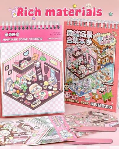 3D Sticker Scene Book for Adults & Kids, 20 DIY House Stickers Therapy - Make Your Own House Room Landscape Scenes Fun Gift Idea for Girls - Image 3