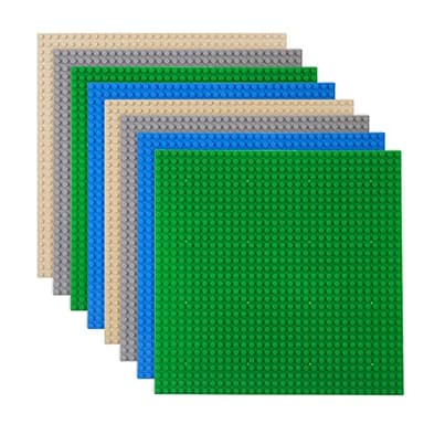 LVHERO 8 Pack Classic Baseplates Building Plates for Building Bricks 100% Compatible with All Major Brands-Baseplate, 10" x 10", Multicolored - Image 1