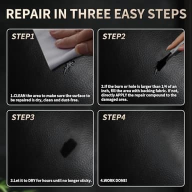 2025 New Advanced Leather Repair Gel, Upgrade Leather Repair Coloured Cream Gel, Professional Leather Repair Kit for Car Seat Vinyl Repair Kit, Multifunctional Couch and Jacket Repair Kit (Black) - Image 5