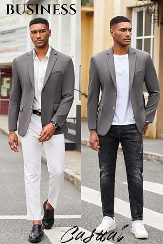 COOFANDY Mens Blazer Jacket Lightweight Suit Jacket Grey Casual Blazer Slim Fit Business Sport Coat - Image 4