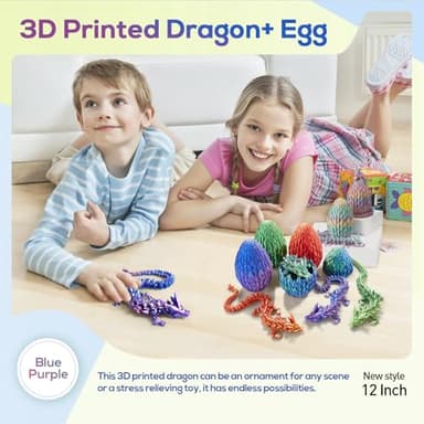 3D Printed Dragon Egg,Dragon Eggs with Dragon Inside,Surprise Dragon Egg Toy,12'' Full Articulated Crystal 3D Dragon,Cool Animals Dino Eggs for 5-7 4-6 8-12 Year Old Boys Kid Girls - Image 4