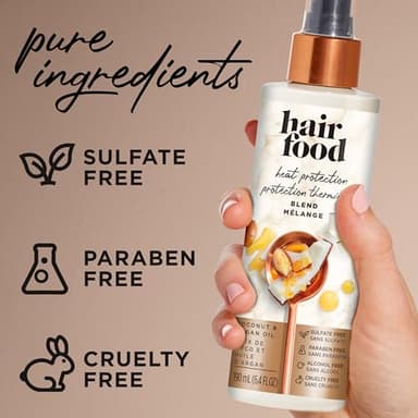 Hair Food Coconut & Argan Oil Heat Protectant Leave-In Spray for All Hair Types, 450°F Heat Protection, Sulfate-Free, Paraben-Free, Dye-Free, Alcohol-Free, Adds Shine, 6.4 Fl Oz - Image 6