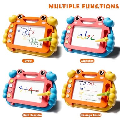 2 Pcs Magnetic Drawing Board, Magnet Doodle Board for Toddler Girls Boys 3 4 5 6 7 Year Old Kids, Montessori Preschool Educational Travel Toys Gift Etch A Colorful Sketch Magnet Erasable Writing Pad - Image 4