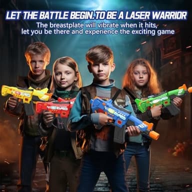 inodoo Rechargeable Laser Tag Guns Set of 4 with LED Digital Multi-Functional Vests Birthday Gifts Toys for Kids Boys Girls 8 9 10 11 12+ Years Old Christmas - Image 4