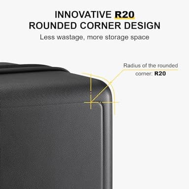 LEVEL8 Trunk Luggages, Large Suitcase 28 Inch Luggage with Spinner Wheels, Luminous Textured Checked Lightweight Hard Shell with Tsa Lock, Black - Image 6