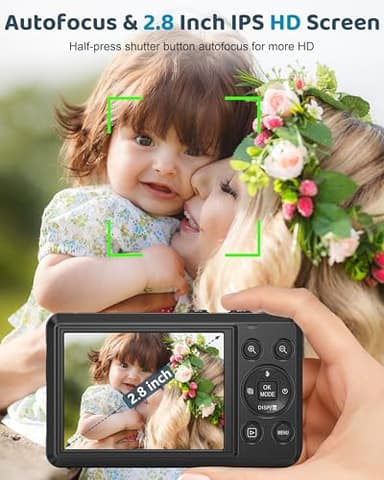 5K Digital Camera - 72MP UHD Digital Cameras for Photography - Autofocus Point and Shoot Small Camera with Flash for Kids - 2.8 Inch Screen Compact Portable Vlogging Camara with 16X Zoom, 32GB SD Card - Image 3