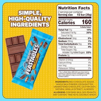 Feastables Almond Milk Chocolate KING Size Chocolate Bar, 2.1oz (60g), 10 count - Image 2