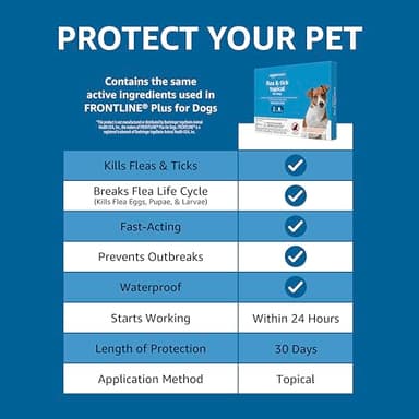 Amazon Basics Flea and Tick Topical Treatment for Medium Dogs (23-44 Pounds), 6 Count (Previously Solimo) - Image 7