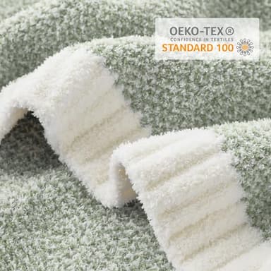 Snuggle Sac Heather Sage Green Throw Blanket for Couch, Reversible Super Soft Knitted Blankets Warm Cozy Fuzzy Throws for Sofa, Bed, Camping, Sage Green, 50x60 inches - Image 4