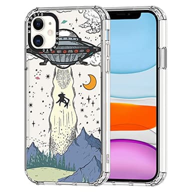 MOSNOVO Case for iPhone 11, [Buffertech 6.6ft Military-Grade Drop Protection] [Anti Peel Off Tech] Clear TPU Bumper Phone Case Cover Design - UFO - Image 1