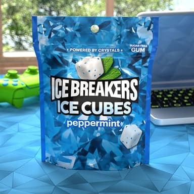 ICE BREAKERS Ice Cubes Peppermint Sugar Free Chewing Gum Pouch, 8.11 oz (100 Pieces - Image 6