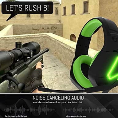 Orzly Gaming Headset (Green) for PC and Gaming Consoles PS5, PS4, Xbox Series X | S, Xbox ONE, Nintendo Switch & Google Stadia Stereo Sound with Noise Cancelling mic - Hornet RXH-20 Sagano Edition - Image 5