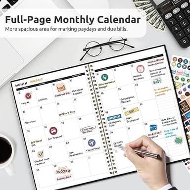 Budget Planner - Monthly Budget Book with Expense Tracker Notebook, Undated Bill Organizer & Finance Planner to Take Control of Your Money, 2025-2026 Account Book to Manage Your Finances-Black - Image 2