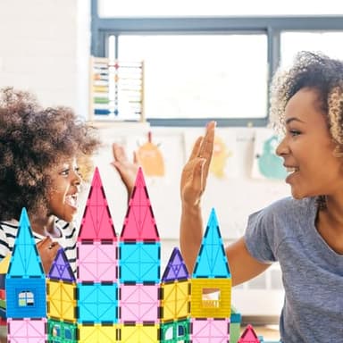 Jasonwell Magnetic Tiles Kids Magnetic Blocks 60PCS Building Sets 3D Magnet Tile Building Blocks Toy Construction Educational STEM Toys Gifts for Toddlers Boys Girls 3 4 5 6 7 8 9 10 + Year Old - Image 6