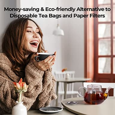 2 Pack Reinmoson Tea Strainers for Loose Tea, Extra Fine Mesh Tea Infuser, 304 Stainless Steel & Updated Slim Threaded Lid, Loose Leaf Tea Steeper for Black Tea, Rooibos, etc - Image 5
