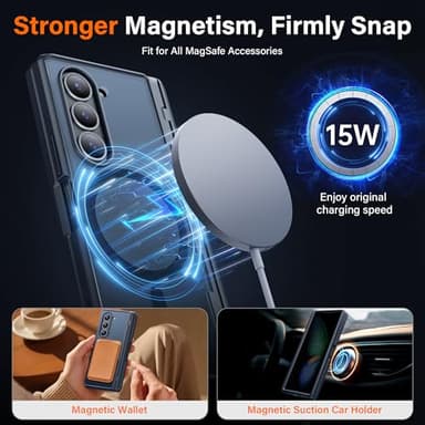 MOBOSI for Z Fold 6 Case with Privacy Screen Protector [Compatible with Magsafe], [Built-in Kickstand&Full Body Hinge Protection] Shockproof Phone Cover for Samsung Galaxy Z Fold6, Black - Image 5