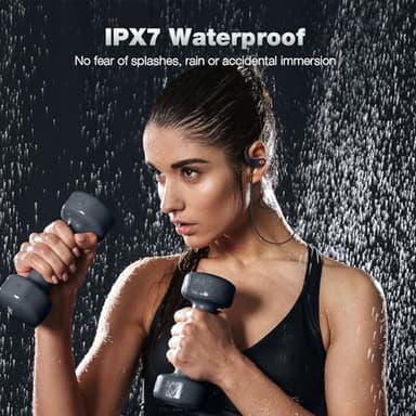 Boean Bluetooth Headphones, IPX7 Waterproof Wireless Headphones 16H Playtime Earphones Wireless Earbuds Stereo Sound Isolation Headsets for Sports, Gym, Workout - Image 2