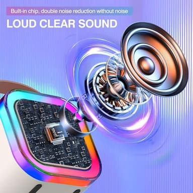 TAEMVV Mini Karaoke Machine for Kids Ages 2-12, Portable Bluetooth Karaoke Speaker with LED Party Lights & 2 Wireless Microphones, Perfect Birthday & Holiday Toys Gifts for Girls Boys (White) - Image 5