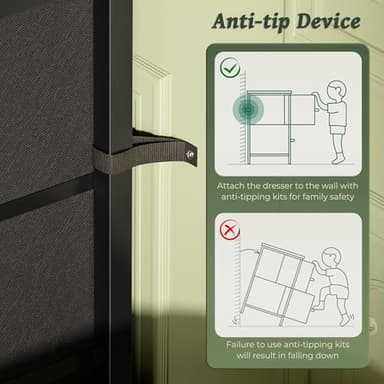 Huuger Dresser for Bedroom, 63 Inch TV Stand for 55, 65, 70 Inch TV, Long Fabric Dresser with 7 Drawers, Chest of Drawers for Storage, Closet, Clothing, Rustic Brown - Image 9