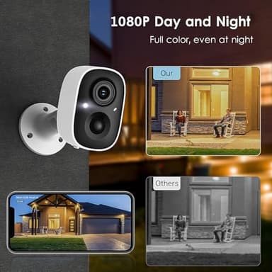 GMK Security Camera Wireless Outdoor, 2K Color Night Vision AI Motion Detection 2-Way Talk Battery Powered WiFi Home Indoor Camera IP65 Weatherproof Spotlight Siren Alarm Cloud/SD Storage - Image 2