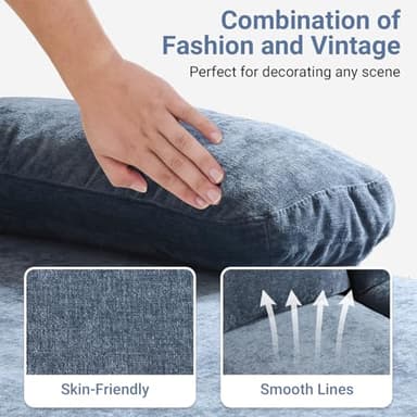 VINGLI 110" Sectional Couches for Living Room,U Shaped Couch with Double Chaise, 4-Seat Sofa Set with Corduroy Fabric for Home Furniture,Ocean Blue - Image 4