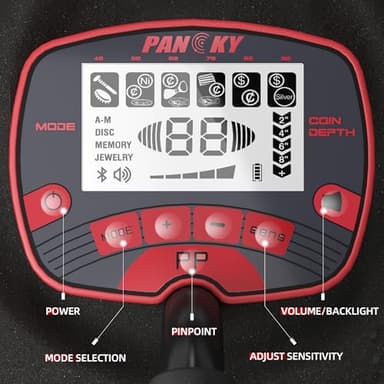 PANCKY Metal Detectors for Adults Waterproof, Professional Higher Accuracy Gold Detector with LCD Display, 5 Mode, Advanced DSP Chip 10" Coil, PK0075 - Image 3