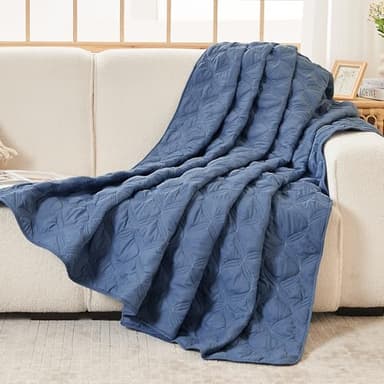 Litanika Oversized King Quilt Bedding Set, 128x120 Inch Super King Ocean Blue Comforter Bedspreads Lightweight Bed Coverlets Boho Bedding Cover Decor All Season,3 Pieces (1 Quilt & 2 Pillowcases) - Image 6
