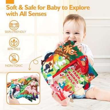 hahaland Baby Books 0-6 Months,Infant Tummy Time Toy Sensory Toys 6 to 12 Months Touch Feel Book Gifts for Boy Girl 0-3 Month Learning Toy Baby Christmas Birthday Gifts Stocking Stuffers (Single) - Image 4