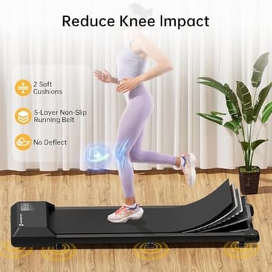 SupeRun Walking Pad, Under Desk Treadmill for Home Office, LED Display, 2.5 HP Quiet Walking Jogging Machine，No-Assembly Walking pad Treadmill with APP and Remote Control, 300 lbs Capacity - Image 7