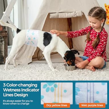 Bestle Male Dog Wrap, Disposable Dog Diapers, 40 Count, L (Waist 23.6”-31.5”), Wetness Indicator, Ultra Protection, Leak Proof, Super Absorbent, Soft - Image 6