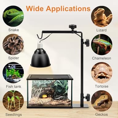 Simple Deluxe Reptile Light Stand Adjustable 16-32 inch Floor Lamp Holder, Metal Bracket for Reptile Tank & Terrarium Heating Light - Image 6