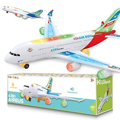 Kidsthrill Airplane Toy with Bump & Go, Flashing Lights & Sounds - For Boys & Girls Age 3-12 - Image 1