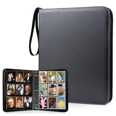 WOT I Trading Card Binder, 630 Pockets Sleeves with Zipper, Double Sided Pockets Card Holder Carry Case for Baseball Card, Football Card - Image 1