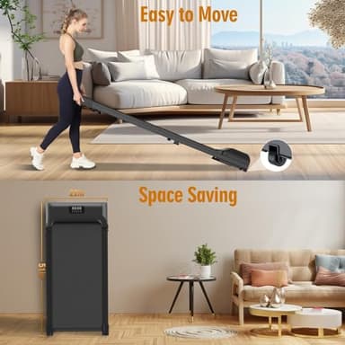 Hivvtui Walking Pad, Under Desk Treadmill for Home Office, 2.5HP Walking Pad with 300lb Weight Capacity, Portable Teadmill with Remote Control, LED Display - Image 6